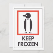 Bewaar Bevroren Pinguïn Grappig Bord Kaart (Voorkant)