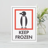 Bewaar Bevroren Pinguïn Grappig Bord Kaart (Staand voorkant)