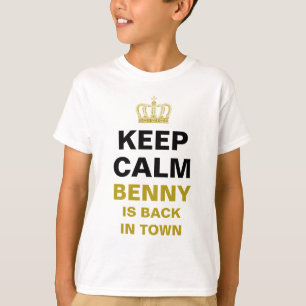 BEWAAR CALM & Crown gold + je eigen tekst T-shirt