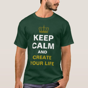 BEWAAR CALM & Crown gold + je eigen tekst T-shirt