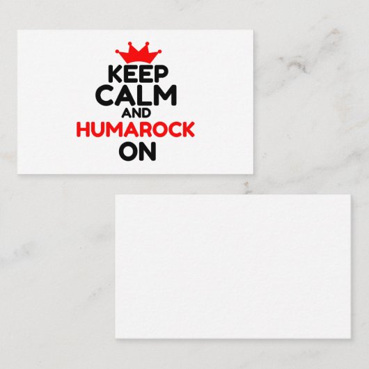 BEWAAR CALM EN HUMAROCK AAN VISITEKAARTJE (Voorkant / Achterkant)