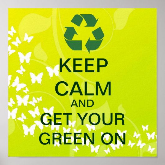 BEWAAR CALM EN krijg je groene op Canvas afdrukken Poster (Voorkant)