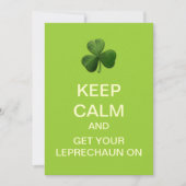 BEWAAR CALM EN LEPRECHAUN OP Aangepaste uitnodigin Kaart (Voorkant)