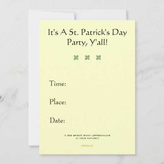 BEWAAR CALM EN LEPRECHAUN OP Aangepaste uitnodigin Kaart (Achterkant)