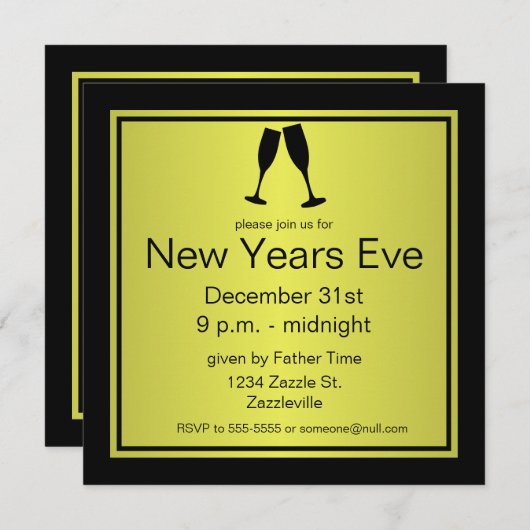 BEWAAR CALM EN PARTIJ AAN, UITNODIGING CHAMPAGNE (Voorkant / Achterkant)