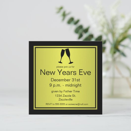 BEWAAR CALM EN PARTIJ AAN, UITNODIGING CHAMPAGNE (Staand voorkant)