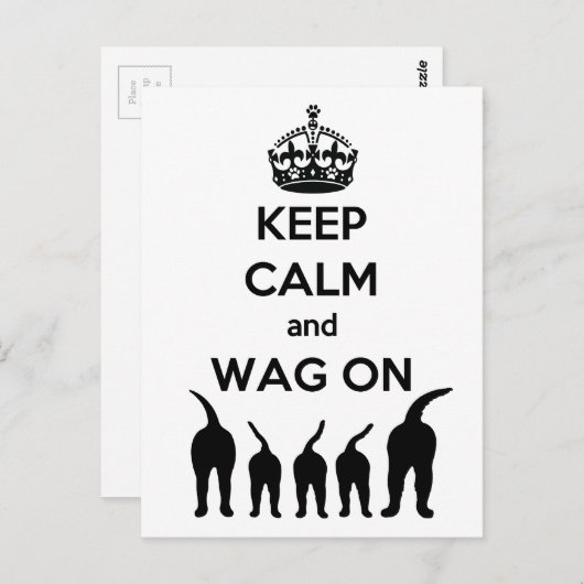 BEWAAR CALM EN WAG AAN BRIEFKAART (Voorkant / Achterkant)