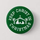 BEWAAR CHRISTUS IN DE KERSTKERST BUTTON (Voorkant)
