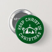 BEWAAR CHRISTUS IN DE KERSTKERST BUTTON (Voorkant /achterkant)