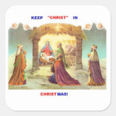 BEWAAR CHRISTUS IN KERST STICKERS (Voorkant)
