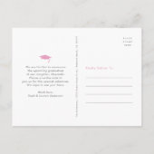 Bewaar datum roze afstuderen foto vet typografie uitnodiging briefkaart (Achterkant)