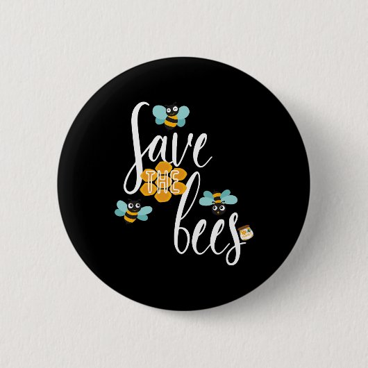 Bewaar de bijen aardeboombijenteelt ronde button 5,7 cm (Voorkant)