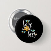 Bewaar de bijen aardeboombijenteelt ronde button 5,7 cm (Voorkant /achterkant)