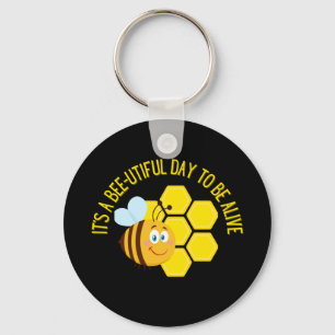 Bewaar de bijen Be Slogan-citaten Bewustmakingscad Sleutelhanger