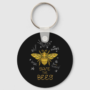Bewaar de bijen graffiti bijenstal Shirt bijenhoud Sleutelhanger