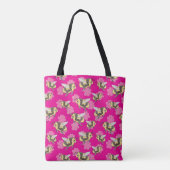 Bewaar de Bijen op een roze bloemenachtergrond can Tote Bag (Achterkant)