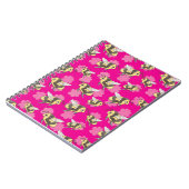 Bewaar de bijen op roze bloemachtergrond notitieboek (Linkerzijde)