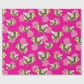 Bewaar de Bijen op roze bloemblaadjes inpakpapier (Vlak)