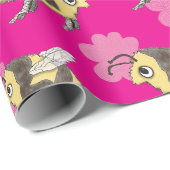 Bewaar de Bijen op roze bloemblaadjes inpakpapier (Rol Hoek)