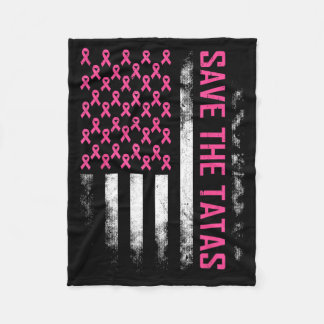 Bewaar de borstkanker bewustzijns Usa vlag Roze Fleece Deken