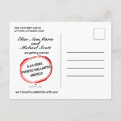 Bewaar de data,Strand Huwelijk, Uitnodiging Briefkaart (Achterkant)