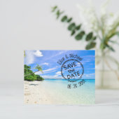 Bewaar de data,Strand Huwelijk, Uitnodiging Briefkaart (Staand voorkant)