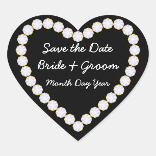 Bewaar de Date Diamond hart Sticker