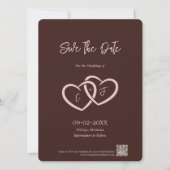 Bewaar de datum 2 harten verstrengeld met initiale kaart (Voorkant)