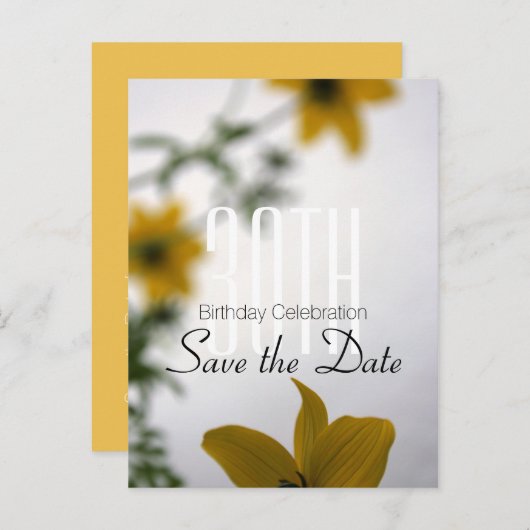 Bewaar de datum 30e verjaardag Spring Flower Brief Aankondigingskaart (Voorkant / Achterkant)
