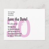 Bewaar de datum 30th Birthday V01H Pink Hearts Aankondigingskaart (Achterkant)