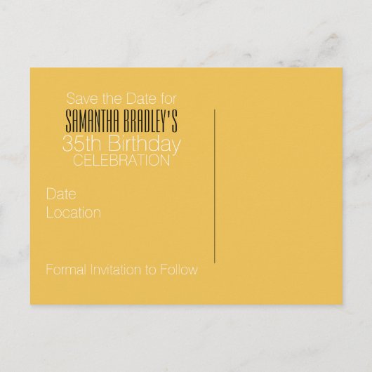 Bewaar de datum 35e verjaardag Spring Flowers Aankondigingskaart (Achterkant)