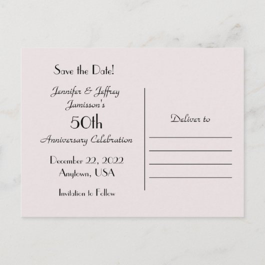 Bewaar de datum 50e Jubileum  Bloemen Aankondigingskaart (Achterkant)