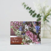 Bewaar de datum 50e Jubileum  Bloemen Aankondigingskaart (Staand voorkant)