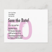 Bewaar de datum 50th Birthday V01K Pink Hearts Aankondigingskaart (Achterkant)