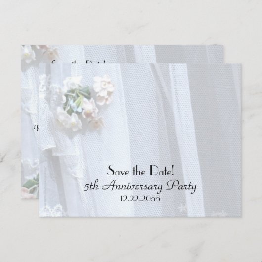 Bewaar de datum 5e bruiloft Jubileum Aankondiging (Voorkant / Achterkant)