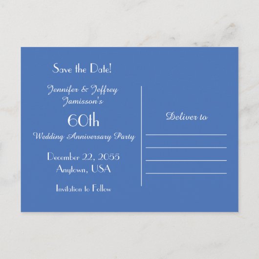 Bewaar de datum 60e Jubileum Aankondiging (Achterkant)