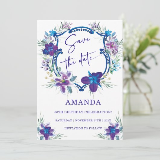 Bewaar de datum 60e verjaardag kaart (Staand voorkant)