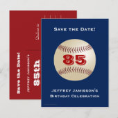 Bewaar de datum 85e verjaardag Baseball Briefkaart (Voorkant / Achterkant)