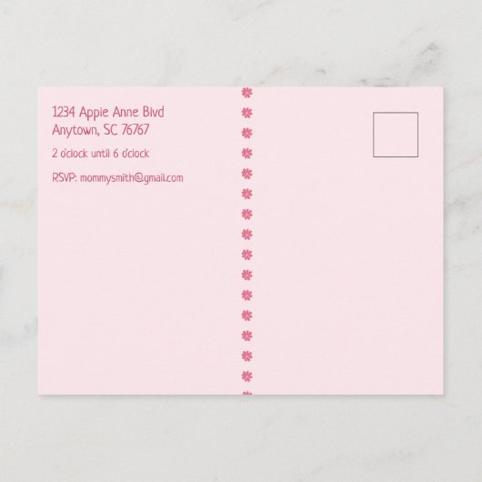 Bewaar de datum 8e verjaardag voor een meisje aankondigingskaart (Achterkant)