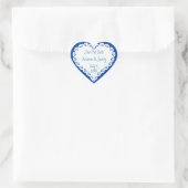 Bewaar de datum Aangepaste bloem Hart sticker (Tas)