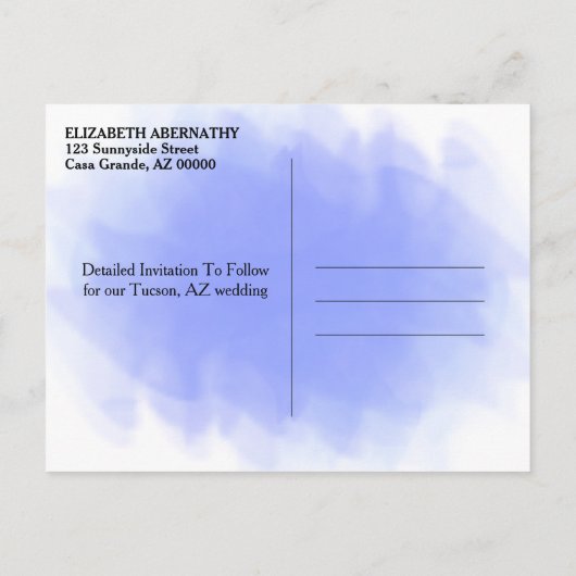 Bewaar de datum aangepaste foto eenvoudige trouwer aankondigingskaart (Achterkant)