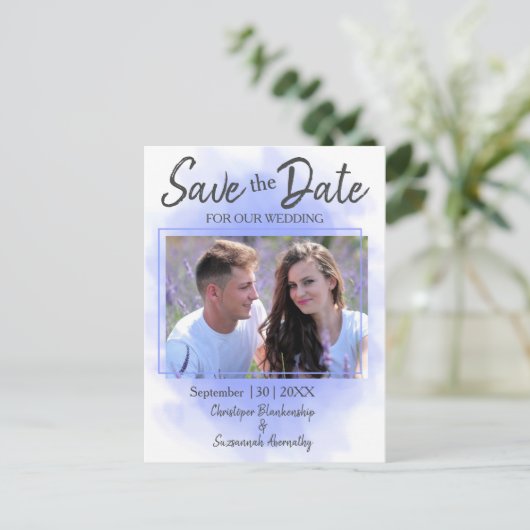 Bewaar de datum aangepaste foto eenvoudige trouwer aankondigingskaart (Staand voorkant)