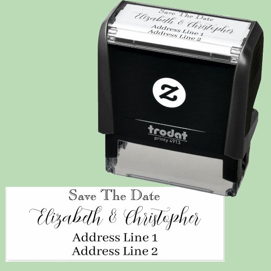Bewaar de datum aangepaste naam retouradres zelfinktende stempel