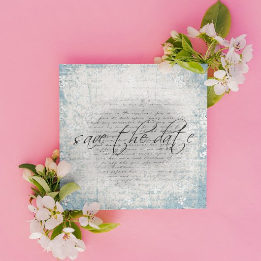 Bewaar de datum aankondigingen in Vintage Floral