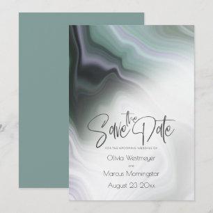 Bewaar de datum   Abstract Stof Sage Bleke Violet  Kaart