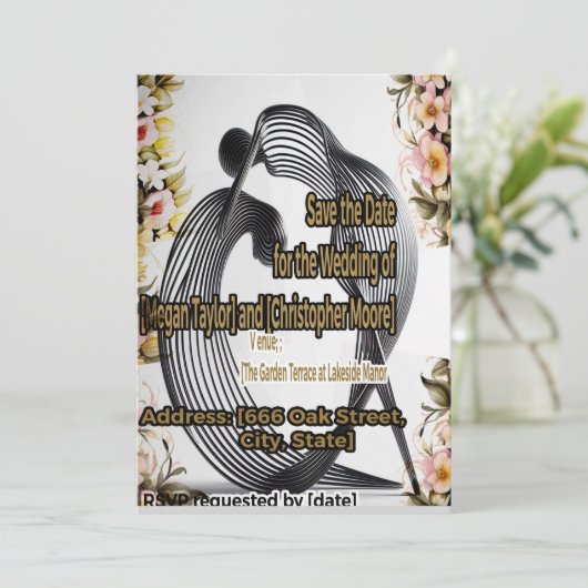 bewaar de datum abstracte kunst uitnodigingskaart kaart (Staand voorkant)