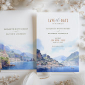 Bewaar de datum Amalfi Coast Italië Bestemming Kaart