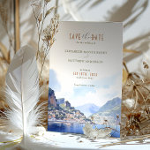 Bewaar de datum Amalfi Coast Italië Bestemming Kaart