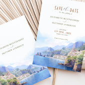 Bewaar de datum Amalfi Coast Italië Bestemming Kaart