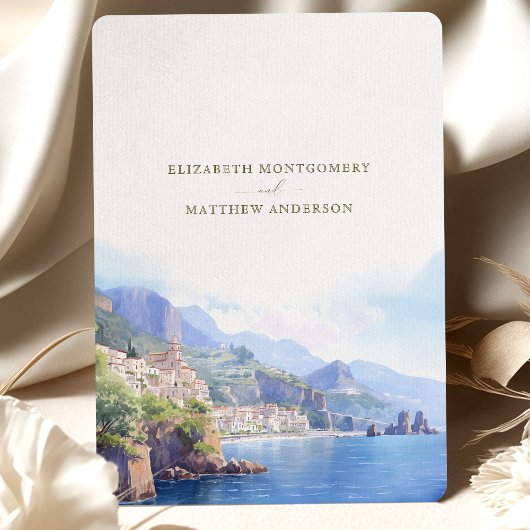 Bewaar de datum Amalfi Coast Italië Bestemming Kaart